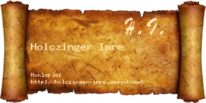 Holczinger Imre névjegykártya